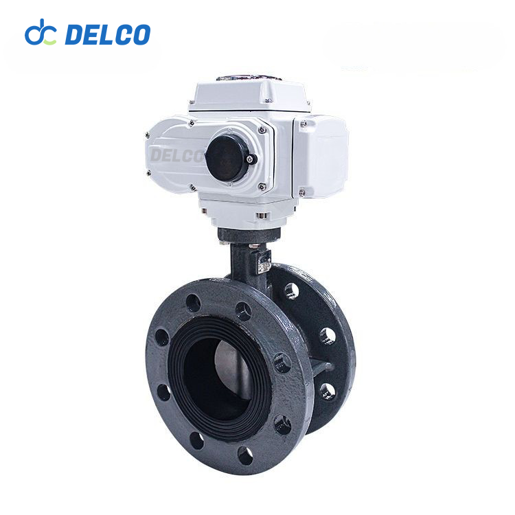 Delco Electric Cast Steel Flange Butterfly Valve