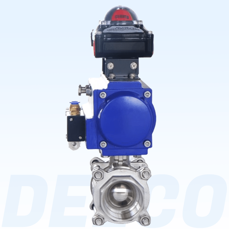Válvulas de esfera de rosca pneumática em aço inoxidável 3PS
