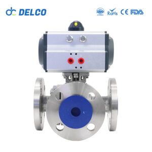 3 Way Pneumatic Flange Ball Valves