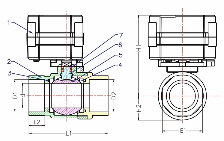 Timer Control Electric Motorized Ball Valves