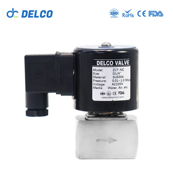 ZCT High Pressure Stainless Steel 2 Way Solenoid Valve