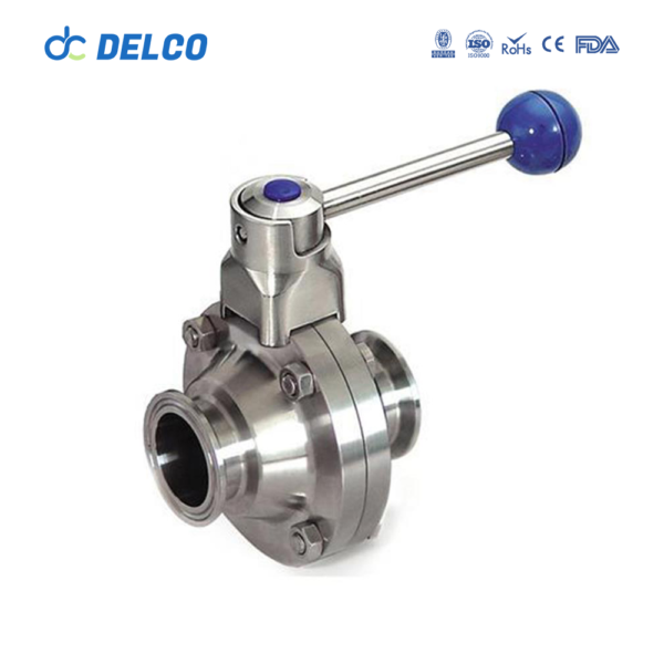 DELCO Sanitary Food Grade Clamp Manual Butterfly Valve