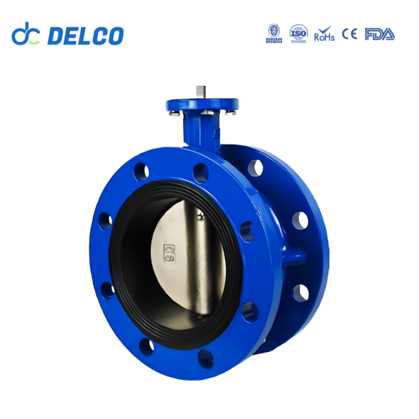 PTFED Sealed Cast Iron Flanged Manual Butterfly Valve