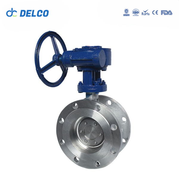 DELCO Turbine Hard Seal Flange Manual Butterfly Valve