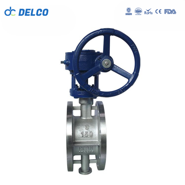 DELCO Turbine Hard Seal Flange Manual Butterfly Valve