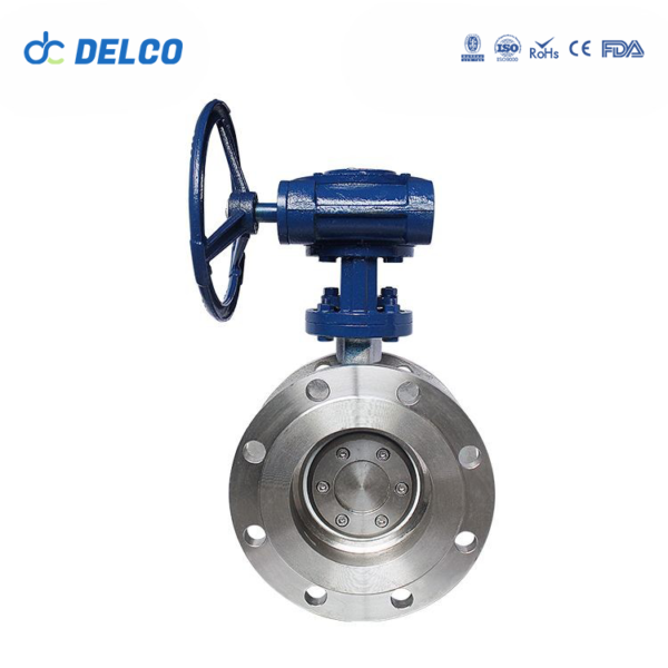 DELCO Turbine Hard Seal Flange Manual Butterfly Valve