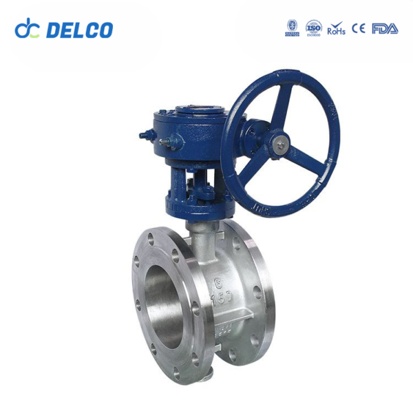 DELCO Turbine Hard Seal Flange Manual Butterfly Valve