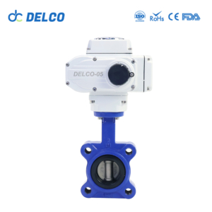 DELCO Soft Seal Cast Iron Wafer Electric Butterfly Valve