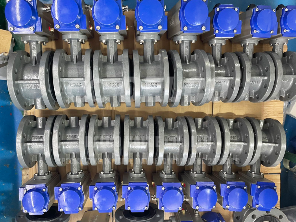 Pneumatic Flange Butterfly Valves in flow control application